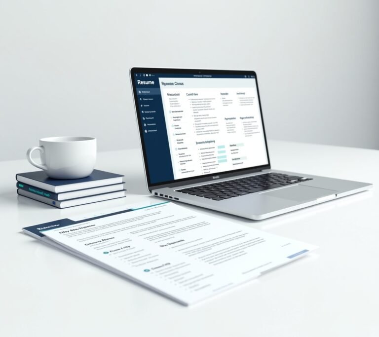 Stack of clean paper resume templates on a wooden desk, no text, no logos, no readable UI, no legible numbers